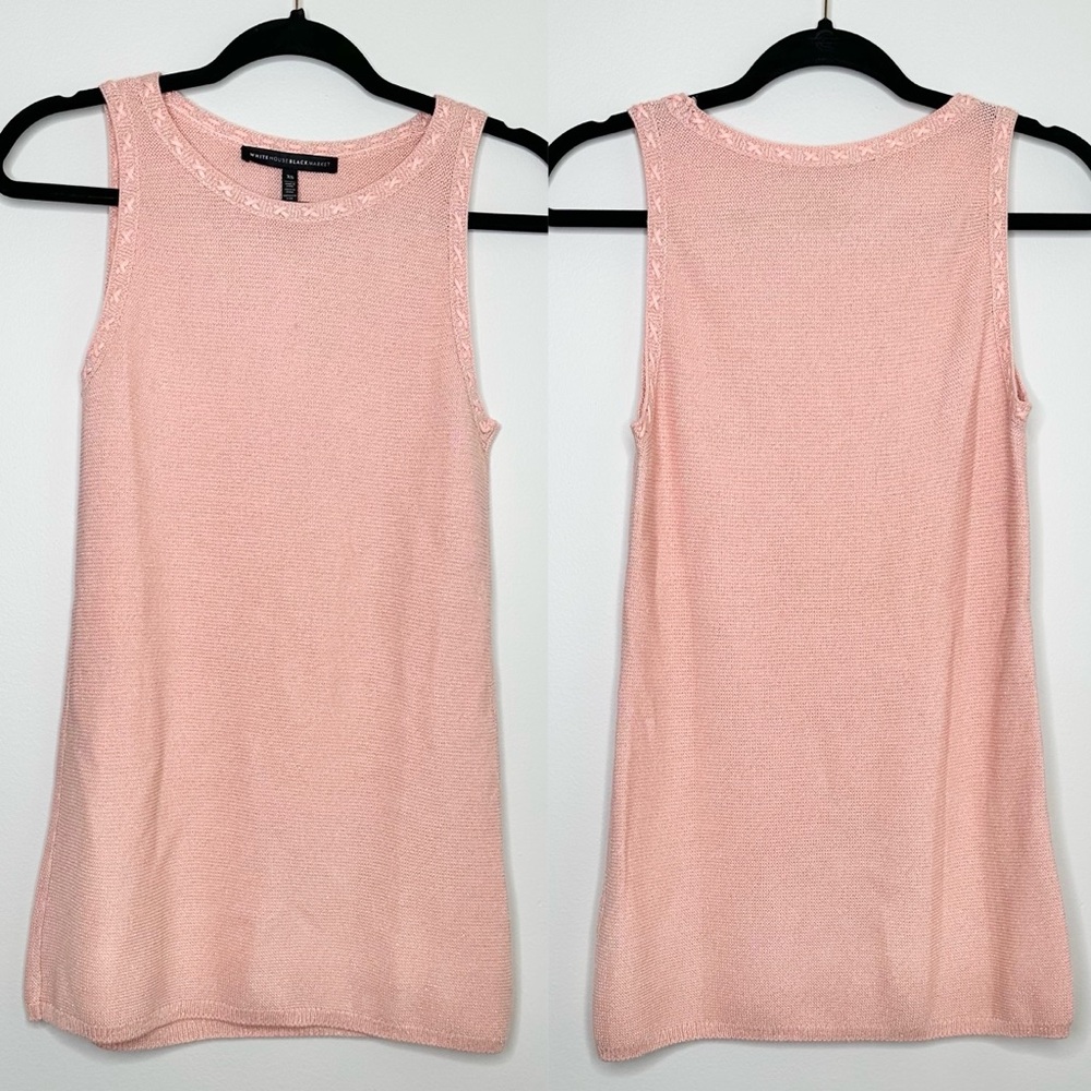 NEW White House Black Market Sweater Tank Tunic in Peach Smoothie Pink - Picture 2 of 8